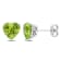 3 1/3 CT TGW Heart Peridot Stud Earrings in Sterling Silver