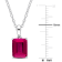 3 3/4 CT TGW Created Ruby Solitaire Pendant with Chain in Sterling Silver
