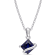 1 1/3 CT TGW Created Blue Sapphire Solitair Square Pendant with Chain in
Sterling Silver