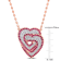 Created White Sapphire and Created Ruby Interlocking Hearts Sterling
Silver Pendant with Chain