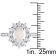 2 CT TGW Opal, White Topaz and 1/10 CT TW Diamond Halo Ring in Sterling Silver