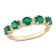 1 2/5 CTW Created Emerald and Created White Sapphire Ring in Yellow Gold
Plated Sterling Silver