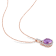 3 CT TGW White Topaz and Amethyst Pendant with Chain in Rose Plated
Sterling Silver