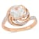 1 7/8 CTW Green Quartz, White Topaz and Diamond Swirl Ring in Rose
Plated Sterling Silver