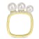 6-7.5 MM Freshwater Cultured Pearl & 3/8 CT TGW White Topaz Ring in
Yellow Plated Sterling Silver