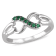 1/7 CTW Emerald Accent Infinity Ring in Sterling Silver with Black
Rhodium Plated