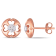 1/2 CT TW Diamond Clover Circular Post Stud Earrings in 10k Rose Gold