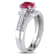 1 1/3 CT TGW Created Ruby, Created White Sapphire and 1/7 CT TW Diamond
Bridal Set in 10K White Gold