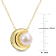 8-8.5MM Freshwater Cultured Pearl Crescent Moon Pendant with Chain in
Yellow Sterling Silver