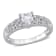 3/5 CT TGW Created White Sapphire and Diamond Accent Vintage Ring in
Sterling Silver