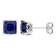 2 5/8 CT TGW Square Created Blue Sapphire Stud Earrings in Sterling Silver