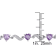 5 CT TGW Amethyst and Diamond Heart S-Link Bracelet Sterling Silver