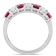 4/5 CT TGW Ruby and 1/2 CT TW Diamond Semi-Eternity Ring in 14K White Gold
