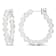 4ctw White Topaz Beaded Hoop Earrings in Sterling Silver
