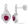 1 1/6 CT TGW Created Ruby and 1/8 CT TW Diamond Heart Twist Earrings in
Sterling Silver