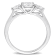 1 2/5 CT TGW Created Moissanite 3-Stone Ring in Sterling Silver