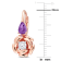 1 1/3 CT TGW African-Amethyst and White Topaz Rose Earrings in Rose
Plated Sterling Silver