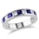 2 3/8 CTW Created White and Blue Sapphire Anniversary Band in Sterling Silver