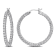 3 CT TGW Created White Sapphire Hoop Earrings in Sterling Silver