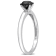 3/4 ct Black Diamond Solitaire Engagement Ring in 14K White Gold