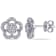 1/2 CT TW Diamond Floral Earrings in 14k White Gold