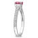 3/5 CT TGW Ruby and 1/2 CT TW Diamond Three-Stone Ring in 14K White Gold