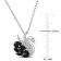 1 3/8 CT TGW Black Spinel and White Topaz Swan Pendant Necklace in
Sterling Silver