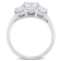 2-3/4 CT DEW Created Moissanite 3-Stone Engagement Ring in 10K White Gold