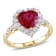 3 1/2 CT TGW Created Ruby, White Topaz and Diamond-Accent Heart Halo
Ring in 10K Yellow Gold