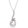 11-12MM Freshwater Cultured Pearl and Diamond Accent Pendant with Chain
in Sterling Silver