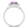 5/8 CT TGW Amethyst and 1/10 CT TW Diamond Halo Ring in Sterling Silver