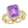 3 1/2 CT TGW  Multi-Gemstones and Diamond Accent Link Ring in Yellow
Plated Sterling Silver
