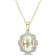 1 5/8 CT TGW Green Quartz and 1/10 CT TW Diamond Pendant with Chain in
Yellow Plated Sterling Silver
