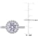 3 CT TGW Created White Sapphire Halo Ring in Sterling Silver
