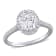 2 CT DEW Created Moissanite and 1/4 CT TW Diamond Halo Engagement Ring
in 14K Gold