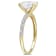 2 CT DEW Created Moissanite and 1/10 CT TW Diamond Engagement Ring in
14K Yellow Gold