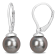 8-8.5 MM Black Tahitian Cultured Pearl and Diamond Accent Earrings in
Sterling Silver