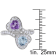 2 5/8 CT TGW Multi Gemstones Heart Twist Ring in Sterling Silver