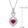 3/4 CT TGW Ruby and 1/3 CT TW Diamond Infinity Pendant with Chain in 14K
White Gold