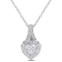 2 CT DEW Created Moissanite Halo Heart Pendant with Chain in Sterling Silver