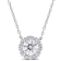 1 1/2 CT DEW Created Moissanite Halo Necklace in Sterling Silver