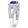 4 3/8 CT TGW Created Blue and White Sapphire Heart Ring in Sterling Silver