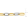 White Sparkle Enamel Oval Link Necklace in 14K Yellow Gold Over Sterling Silver
