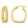19mm Textured Square Hoop Earrings in 10k Yellow Gold