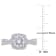 2 1/8 CT TGW Created White Sapphire Halo Ring in Sterling Silver