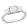 1 3/4 CT TGW Created Moissanite 3-Stone Ring in Sterling Silver