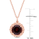 3 CT TGW Garnet Halo Pendant with Chain in Rose Plated Sterling Silver