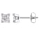 1/2 CT TW Princess Cut Diamond Stud Earrings in 10k White Gold