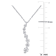 1 1/2 CT DEW Created Moissanite Journey Pendant with Chain in Sterling Silver