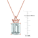 6 1/3 CT TGW Ice Aquamarine and Morganite Drop Pendant with Chain in
Rose Plated Sterling Silver